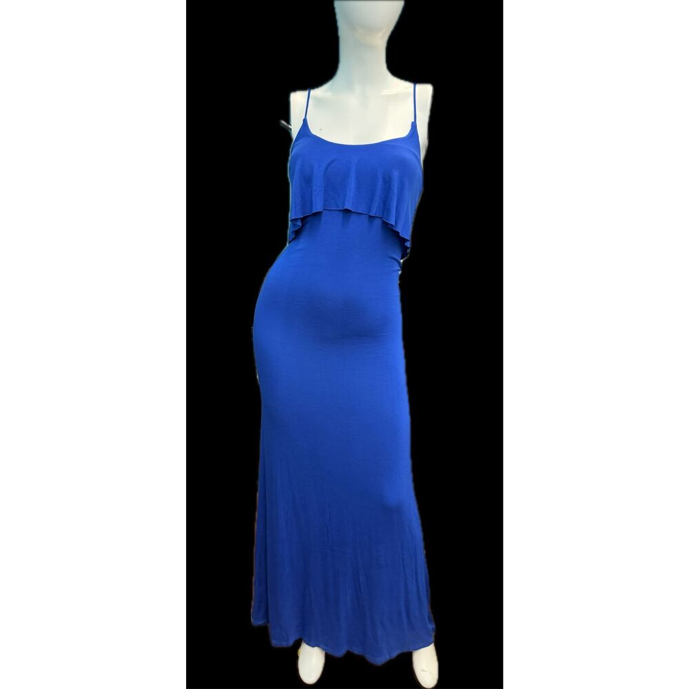 Arden B Royal Blue Maxi Dress women’s Size XS Open back Strappy - Picture 3 of 7